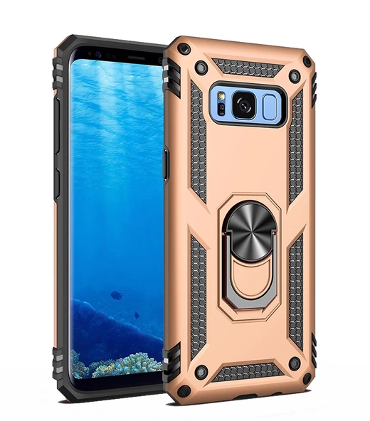 Smcase Samsung Galaxy S8 Kılıf Vega Yüzüklü Çift Katmanlı Tank Silikon ürün görseli 1