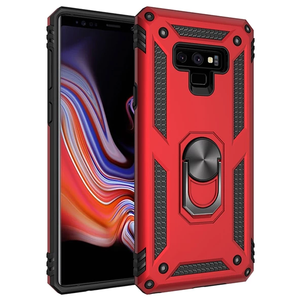 Smcase Samsung Galaxy Note 9 Kılıf Vega Yüzüklü Çift Katmanlı Tank Silikon ürün görseli 1