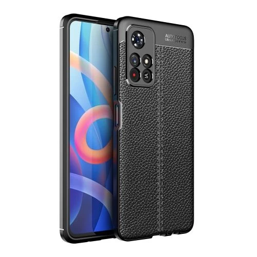 Smcase Xiaomi Poco M4 Pro 5G Kılıf Kamera Korumalı Deri Dokulu Silikon  Nano Ekran Koruyucu ürün görseli 1