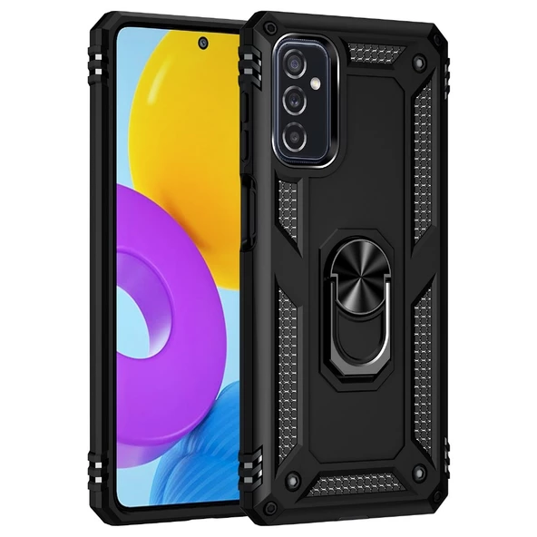 Smcase Samsung Galaxy M52 5G Kılıf Vega Yüzüklü Tank Silikon  Nano Ekran Koruyucu ürün görseli 1