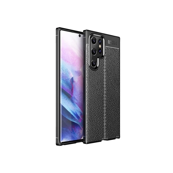 Smcase Samsung Galaxy S22 Ultra 5G Kılıf Deri Dokulu Silikon ürün görseli 1
