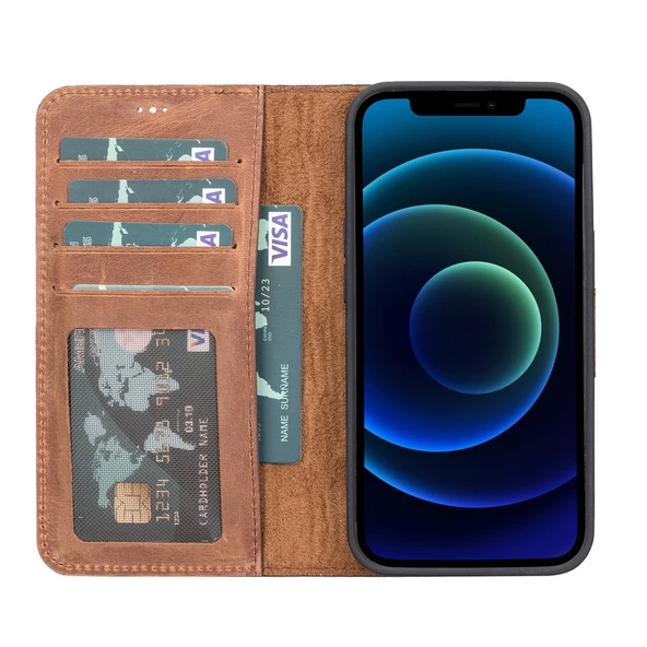 Smcase iPhone 13 Kılıf Hakiki Deri 2-1 Kartlıklı Cüzdan ürün görseli 1