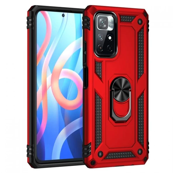Smcase Xiaomi Redmi Note 11 4G Kılıf Vega Yüzüklü Tank Silikon ürün görseli 1