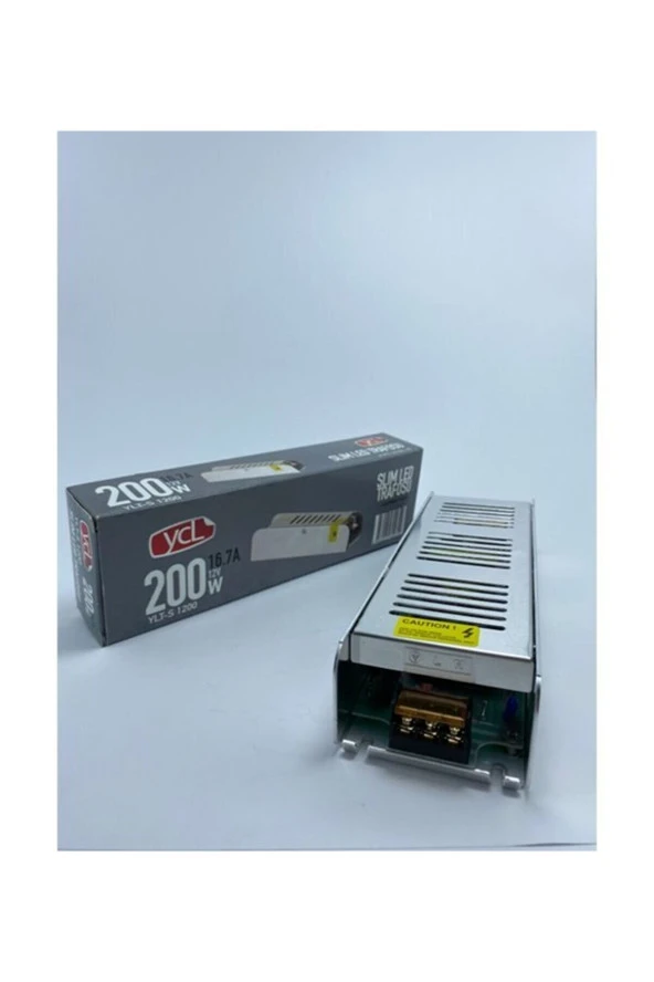 YCL 180W Slim  Kasa İç Mekan   Led Trafosu  16,7A 12V YLT-S 1200 ürün görseli 1