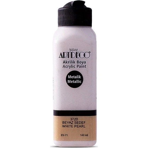 Artdeco Metalik Akrilik Boya 140 Ml Sedef Beyaz ürün görseli 1