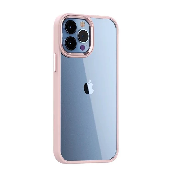 Smcase iPhone 13 Pro Max Kılıf Renkli Bumper Hybrid Krom Silikon ürün görseli 1