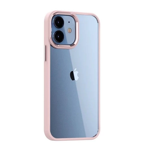 Smcase iPhone 12 Kılıf Renkli Bumper Hybrid Krom Silikon ürün görseli 1