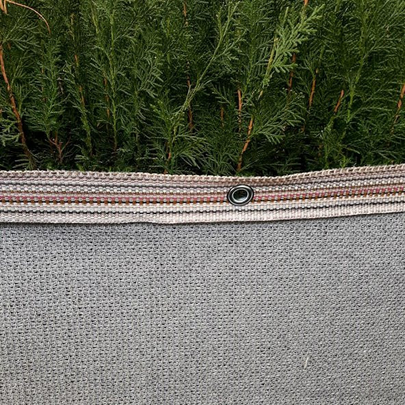 95 GÖLGELİK FİLE 4x8 METRE ÇİT FİLESİ GÖLGE KORUMA GRİ 95LİK BAHÇE ÇİTİ HALKALI KUŞAKLI JÜT GÖLGELİK ürün görseli 1