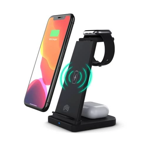 Polham 15W Kablosuz Şarj Cihazı Apple iWatch AirPods Şarj Standı Huawei Xiaomi Samsung İphone Şarj ürün görseli 1