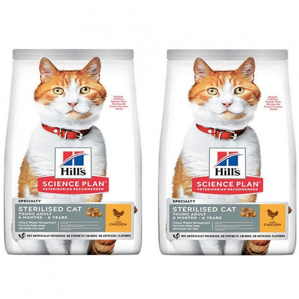 HillS Tavuklu Kısırlaştırılmış Kedi Maması 3 Kg 2 Adet ürün görseli 1