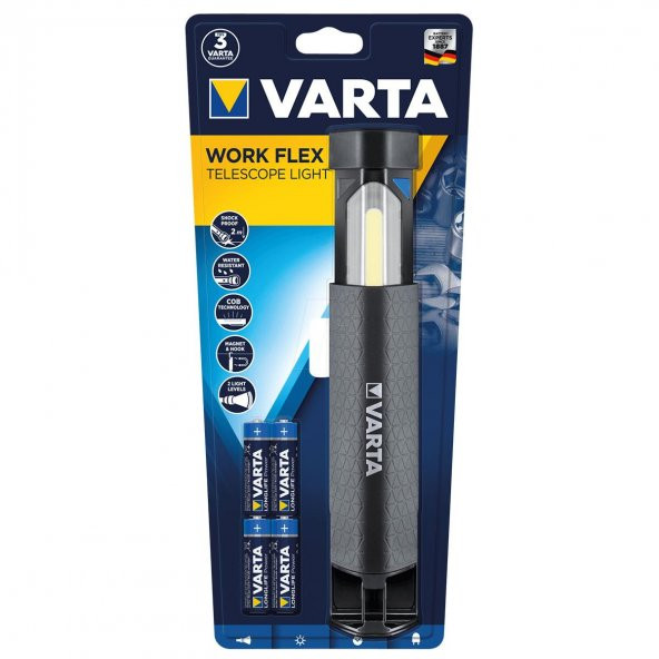 Varta 18646 Work Flex Teleskop Aydınlatma Led Fener ürün görseli 1