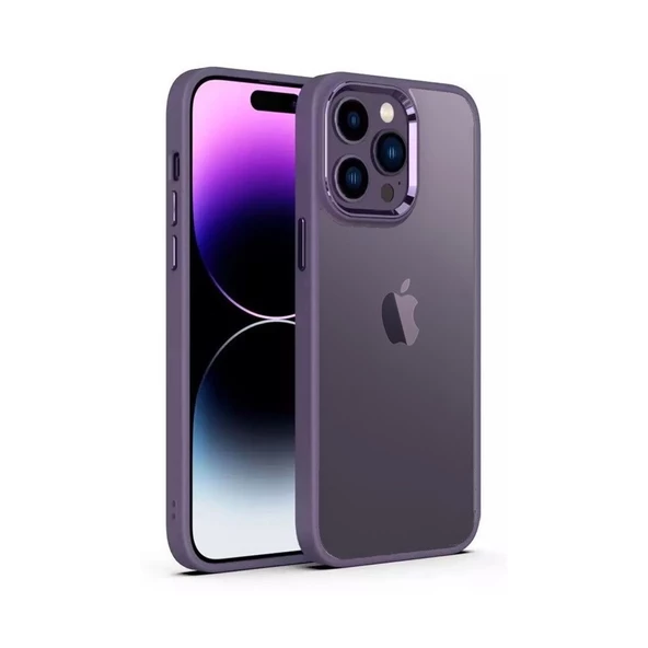 Smcase iPhone 14 Pro Kılıf Renkli Bumper Hybrid Krom Slim Silikon ürün görseli 1