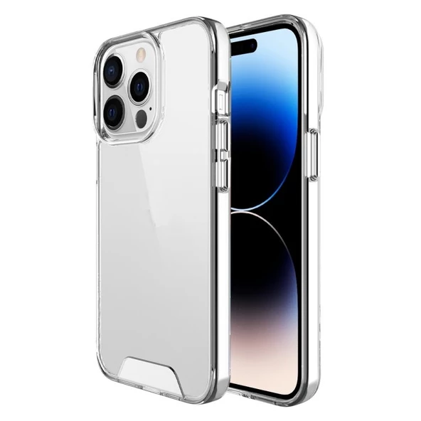 Smcase iPhone 14 Pro Kılıf Transparent Acrylic TPU Gard Sert Kapak  Tam Kapatan Ekran Koruyucu ürün görseli 1