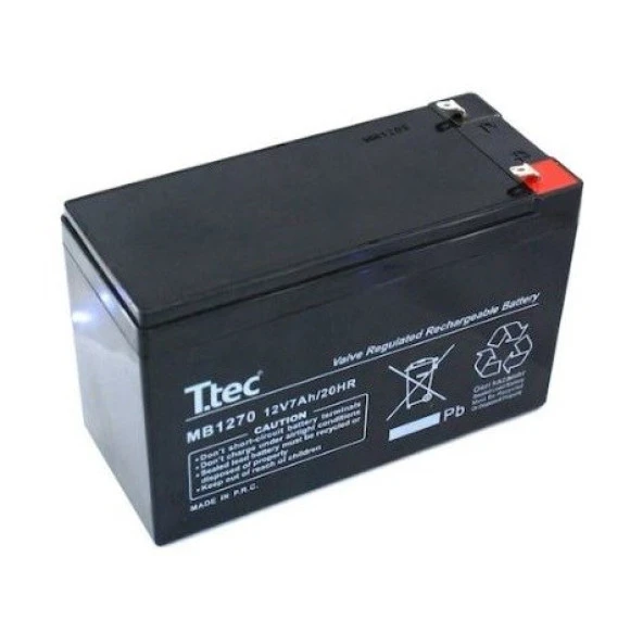 Ttec 12 Volt 7 Amper Kuru Akü Alarm Paneli aküsü 12v7a ürün görseli 1