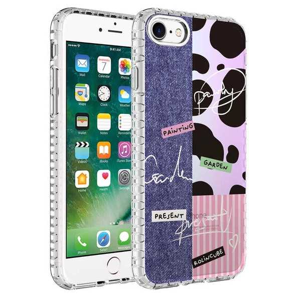 Smcase iPhone 7 Kılıf Desenli Elegans Serisi No Silikon - Resim 8