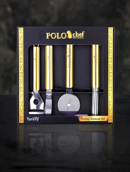 POLOCHEF PROLİNE PASLANMAZ ÇELİK SOYACAK SET GOLD ürün görseli 1
