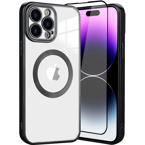 Smcase iPhone 14 Pro Kılıf Kamera Korumalı Omega Lazer Silikon  Tam Kapatan Ekran Koruyucu ürün görseli 1