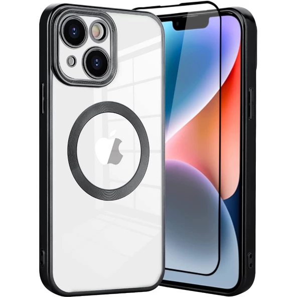 Smcase iPhone 14 Kılıf Kamera Korumalı Omega Lazer Silikon  Tam Kapatan Ekran Koruyucu ürün görseli 1