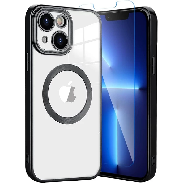 Smcase iPhone 13 Kılıf Kamera Korumalı Omega Lazer Silikon  Nano Ekran Koruyucu ürün görseli 1