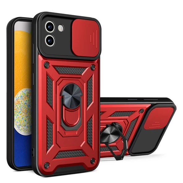 Smcase Samsung Galaxy A03 Kılıf Kamera Korumalı Yüzüklü Tank Pars Silikon ürün görseli 1