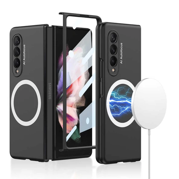 Smcase Samsung Galaxy Z Fold3 5g Kılıf Wireless Özellikli Kıpta 360 Kapak ürün görseli 1