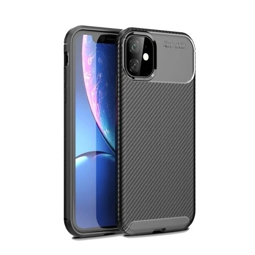 Smcase iPhone 11 Kılıf Negro Karbon Silikon  Tam Kapatan Cam ürün görseli 1