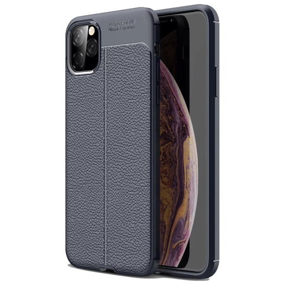 Smcase iPhone 12 Pro Kılıf Deri Dokulu Silikon - Resim 5