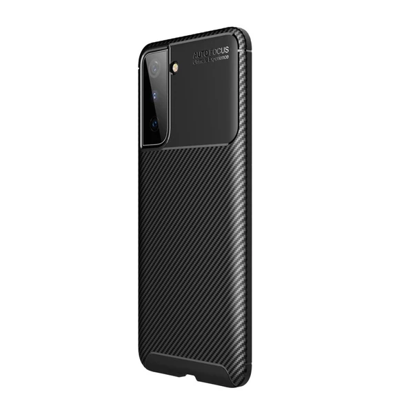 Smcase Samsung Galaxy S21 Plus 5G Kılıf Karbon Dokulu Negro Silikon ürün görseli 1