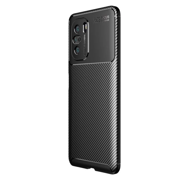 Smcase Xiaomi Mi 11i Kılıf Lüks Kamera Korumalı Karbon Silikon  Nano Ekran Koruyucu ürün görseli 1