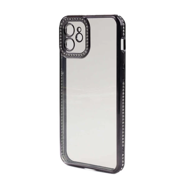 Smcase iPhone 12 Kılıf Kamera Korumalı Taşlı Mina Lazer Kapak ürün görseli 1