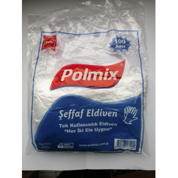 Polmix Şeffaf Eldiven 100 adetli 5 paket ürün görseli 1