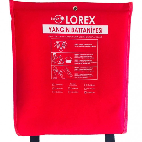 LOREX LR-FB2020C 200cm x 200cm Çantalı Yangın Battaniyesi ürün görseli 1