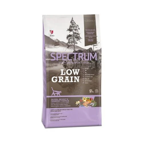 Spectrum Low Grain Kısırlaştırılmış Somonlu Hamsili Kızılcıklı Yetişkin Kedi Maması 12 Kg ürün görseli 1