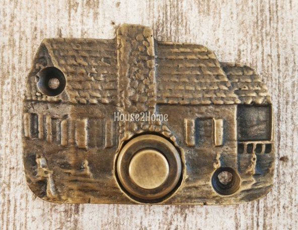 House2home El Yapımı Pirinç Ev Kapı Zili Antik Sarı ürün görseli 1