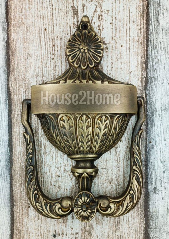 House2Home Pirinç Kapı Tokmağı, Tak Tak, Antik Sarı ürün görseli 1