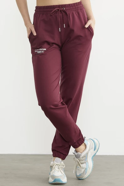 Jogger Eşofman Altı - Bordo - Resim 2