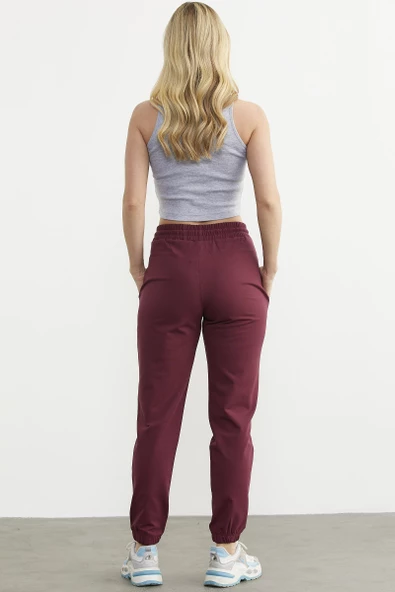 Jogger Eşofman Altı - Bordo - Resim 5