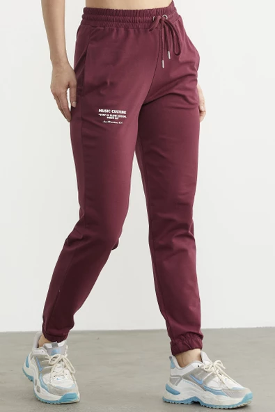 Jogger Eşofman Altı - Bordo - Resim 3