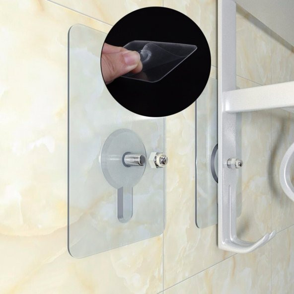 2 adet Kendinden yapışkanlı Vidalı montaj aparatı 2 adet ürün görseli 1