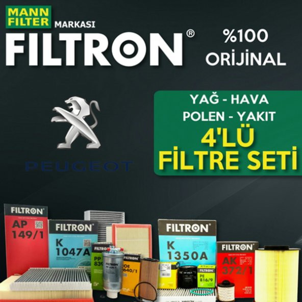Peugeot 206 1.4 Filtron Filtre Bakım Seti 1998-2009 ürün görseli 1