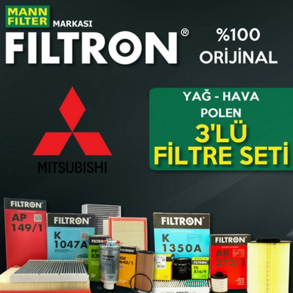 Mitsubishi Lancer 1.6 Mann Filtron Filtre Bakım Seti 2010-2015 ürün görseli 1