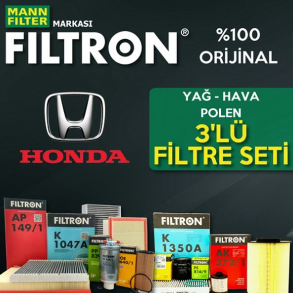 Honda Hr-v 1.6 Mann Filtron Filtre Bakım Seti 1999-2005 D16 ürün görseli 1