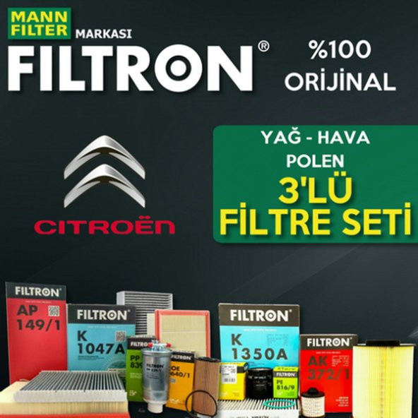 Citroen Nemo 1.4 Hdi Mann Filtron Filtre Bakım Seti 2008-2014 ürün görseli 1