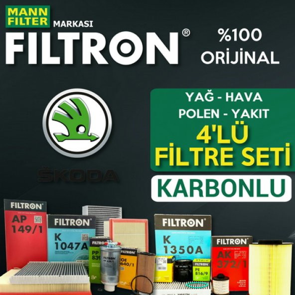 Skoda Yeti 1.6 Tdi Dizel Mann Filtron Filtre Bakım Seti 2012-2015 ürün görseli 1