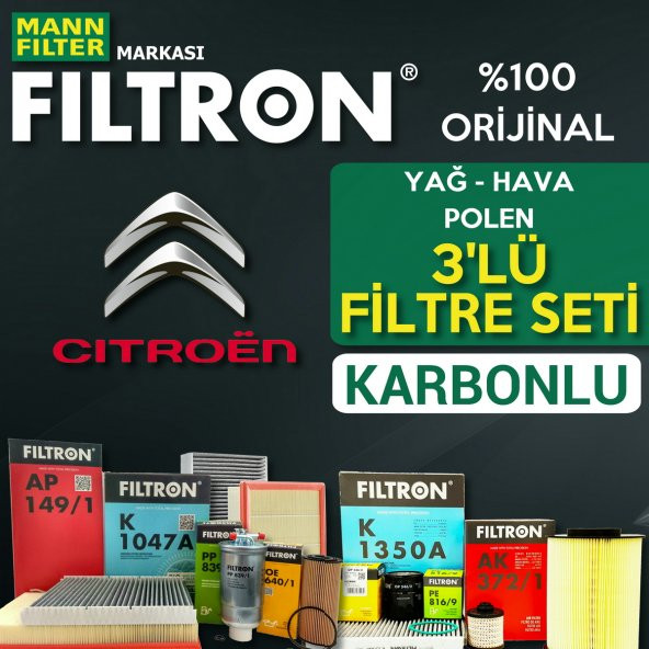Citroen Berlingo 1.6 hdi Euro5 2011 üstü Filtron Filtre Bakım Set ürün görseli 1