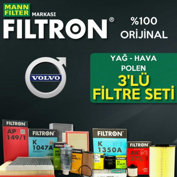 Volvo S40 1.6 Mann Filtron Filtre Bakım Seti 2000-2005 ürün görseli 1