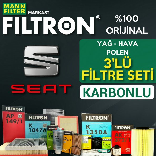 Seat Toledo 1.2 1.4 Benzinli Filtron Filtre Bakım Seti 2015-2017 ürün görseli 1