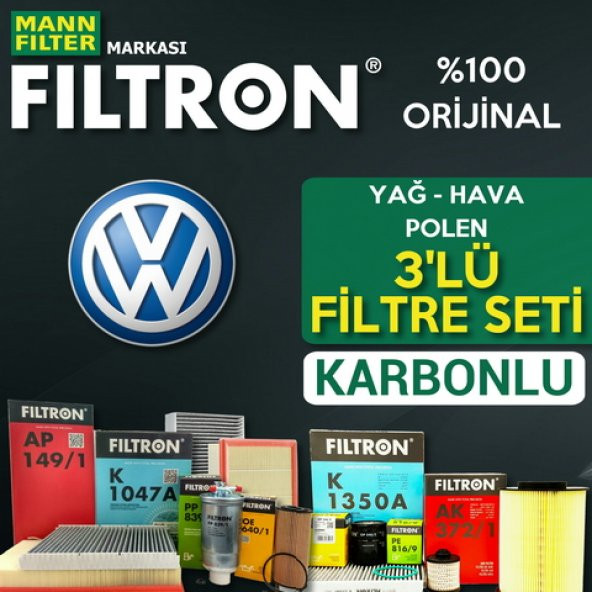 VW Scirocco 1.4 Tsi Benzinli Filtron Filtre Bakım Seti 2015-2017 ürün görseli 1