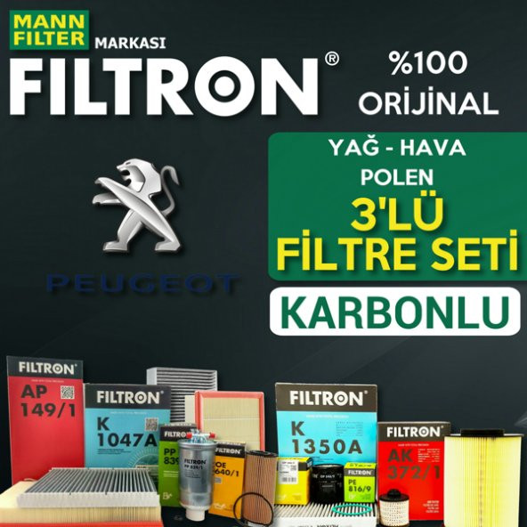 Peugeot 508 1.6 Hdi Filtron Filtre Bakım Seti 2010-2014 ürün görseli 1
