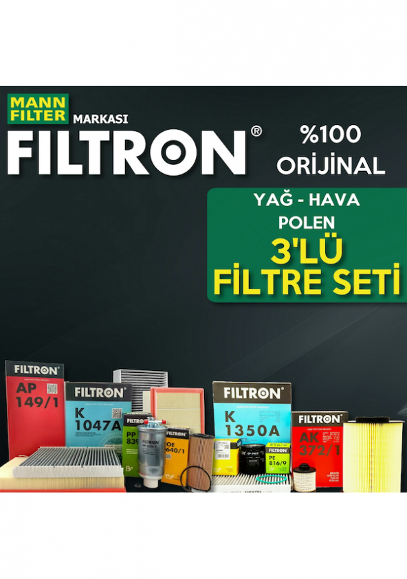Fiat Bravo 1.6 Filtron Filtre Bakım Seti 1998-2003 3lü ürün görseli 1